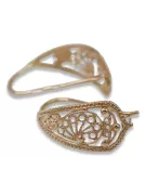 Ohrringe in russischer Rose 14 Karat Gold 585 Blume Vintage ven179