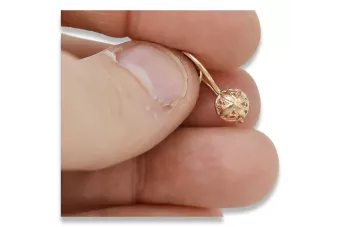 Pendientes en rosa rusa 14k oro 585 flor Vintage ven197