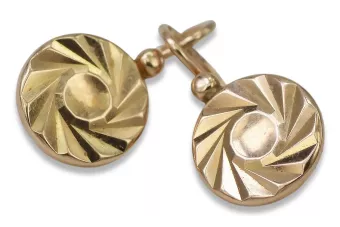 Rosa rusa rosa soviético 14k 585 oro URSS aros vintage pendientes ven204