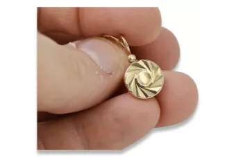 Rusă roz roz sovietic 14k 585 aur URSS Vintage cercuri cercei ven204