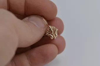 Cercei în rusă a crescut 14k aur 585 floare Vintage ven205