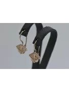 Boucles d’oreilles en rose russe or 14 carats 585 fleur Vintage ven205