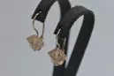 Ohrringe in russischer Rose 14 Karat Gold 585 Blume Vintage ven205