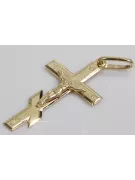 Złoty krzyżyk Prawosławny z łańcuszkiem 14k 585 wzór Pancerka oc001y&cc001y4mm