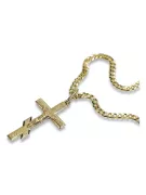 Cruz ortodoxa de oro con cadena ★ zlotychlopak.pl ★ Muestra de oro 585 333 Precio bajo