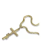 Gold Orthodoxes Kreuz mit Kette ★ zlotychlopak.pl ★ Goldprobe 585 333 Niedriger Preis