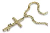 Yellow 14k 585 Gold Orthodox Cross pendant with Gurmeta chain oc001y&cc001y4mm