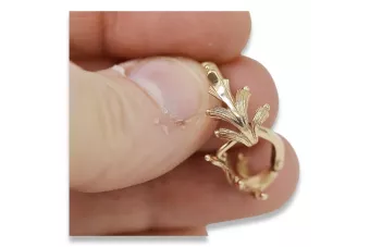 Russische Roségold-Blattohrringe 14k 585 UdSSR Vintage ven139