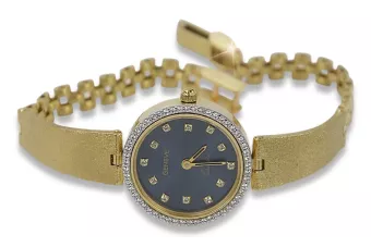 Prześliczny 14k złoty damski zegarek Geneve lw080y