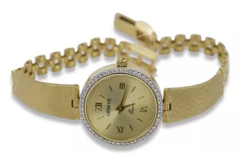 Goldene Damenuhr ★ zlotychlopak.pl ★ Gold Reinheit 585 333 Niedriger Preis!