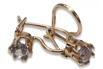 Vintage auskariai iš 14k 585 rožinio aukso vec057 aleksandritas rubinas emeraldas safiras ...