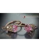 Russische Sowjetische Rose Pink 14k 585 Gold Ohrringe vec057 Alexandrit Rubin Smaragd Saphir ...