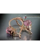Vintage rose pink 14k 585 gold earrings vec057 alexandrite ruby emerald sapphire ...