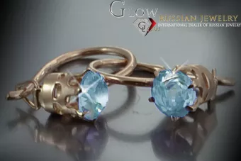 Vintage kolczyki z 14k 585 różowego złota vec057 aleksandryt rubin szmaragd szafir ...