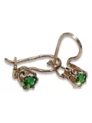 Vintage auskariai iš 14k 585 rožinio aukso vec057 aleksandritas rubinas emeraldas safiras ...