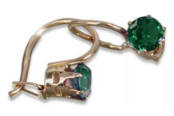 Boucles d’oreilles en or rose soviétique russe 14k 585 vec057 alexandrite rubis émeraude saphir ...