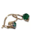 Boucles d’oreilles en or rose soviétique russe 14k 585 vec057 alexandrite rubis émeraude saphir ...