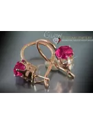 Russische Sowjetische Rose Pink 14k 585 Gold Ohrringe vec057 Alexandrit Rubin Smaragd Saphir ...