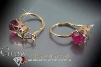 Vintage kolczyki z 14k 585 różowego złota vec057 aleksandryt rubin szmaragd szafir ...