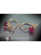 Russische Sowjetische Rose Pink 14k 585 Gold Ohrringe vec057 Alexandrit Rubin Smaragd Saphir ...
