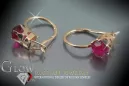 Russische Sowjetische Rose Pink 14k 585 Gold Ohrringe vec057 Alexandrit Rubin Smaragd Saphir ...