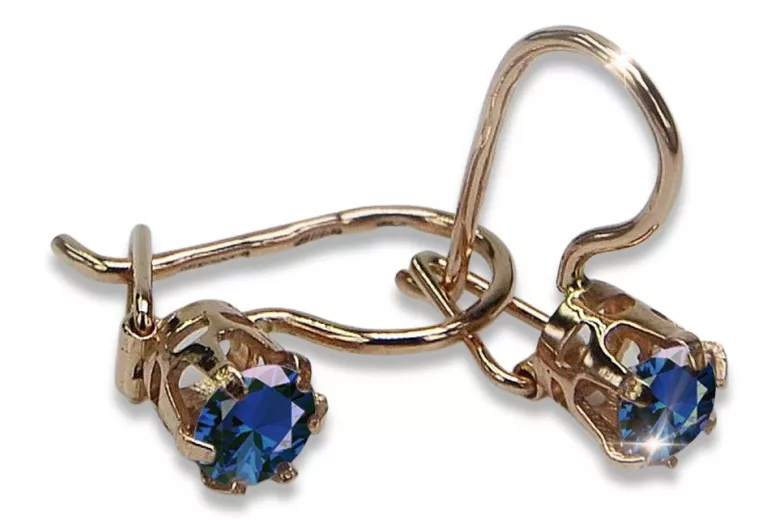 Russische Sowjetische Rose Pink 14k 585 Gold Ohrringe vec057 Alexandrit Rubin Smaragd Saphir ...