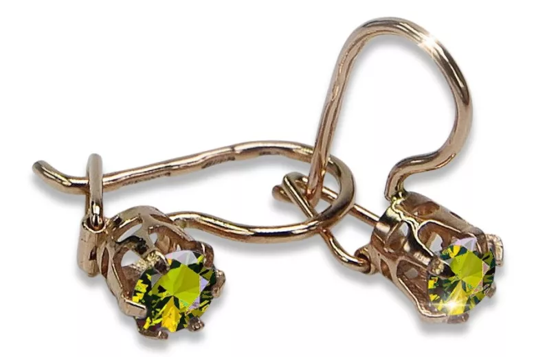 Rus sovietic a crescut roz 14k 585 cercei de aur vec057 alexandrit rubin smarald safir ...