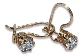 Boucles d’oreilles en or rose soviétique russe 14k 585 vec057 alexandrite rubis émeraude saphir ...