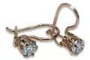 Vintage rose pink 14k 585 gold earrings vec057 alexandrite ruby emerald sapphire ...