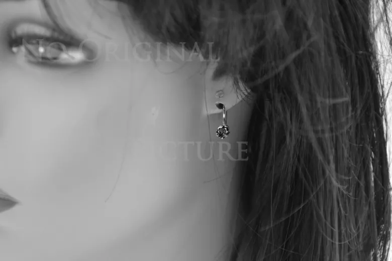 Boucles d’oreilles en or rose soviétique russe 14k 585 vec057 alexandrite rubis émeraude saphir ...