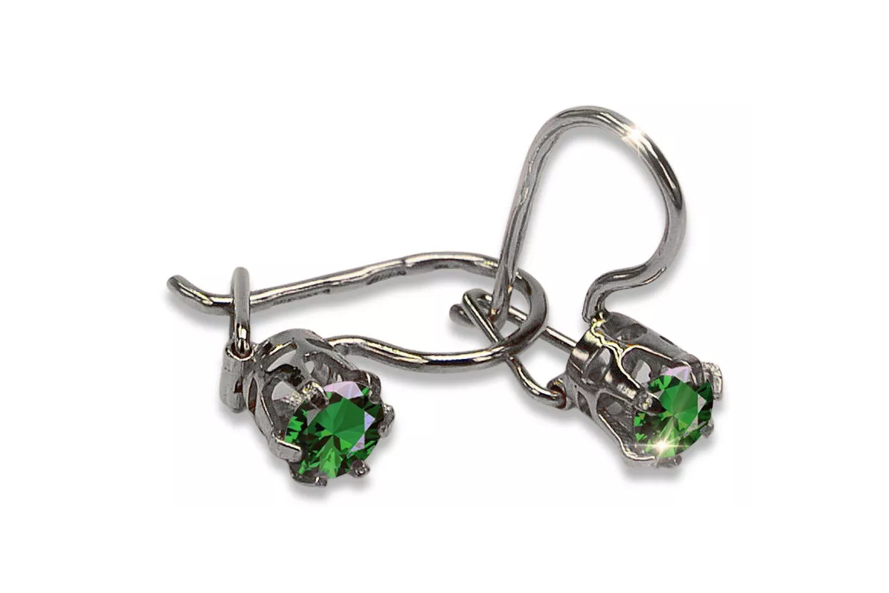 Vintage silver 925 Alexandrite Ruby Emerald Sapphire Aquamarine Zircon ... earrings vec057s