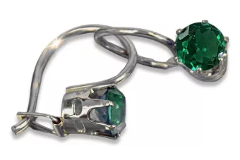 Vintage sidabriniai auskariai 925 su Aleksandrinu Rubinu Sapiru Smaragdu Akvamarynu Zirkoniais vec057s