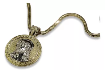 Gold (Silber) Anhänger Jesus & Seil Kette (verschiedene Gewichte)