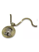 Pendentif de 14k d'or Jésus & Rope chaîne cc020y