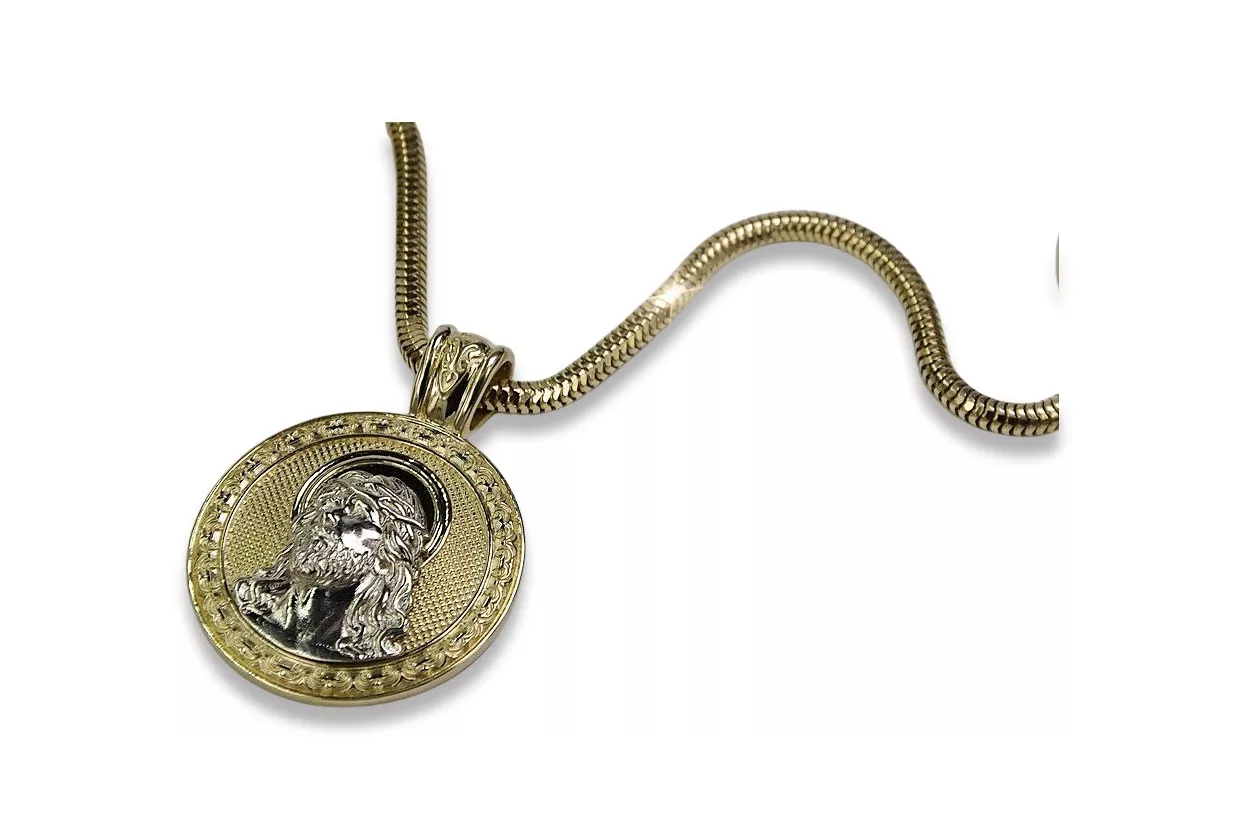 Gold (silver) pendant Jesus & Rope chain (different weights)