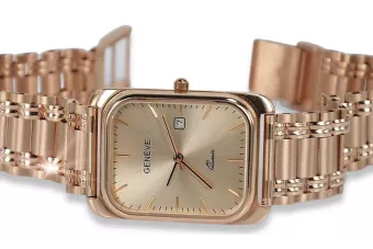 Russian rose Soviet 14k 585 gold men's watch Geneve wristwatch mw001r&mwb009r
