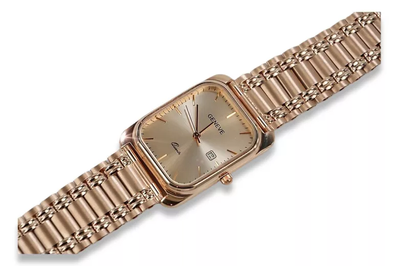 Gold men's watch Geneve ★ zlotychlopak.pl ★ Gold purity 585 333 Low Price!