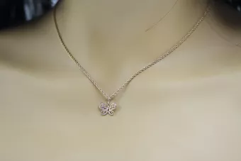 Rosa rusa rosa soviético 14k 585 oro URSS mariposa colgante vpn062