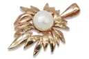 Russian rose Soviet gold pearl pendant