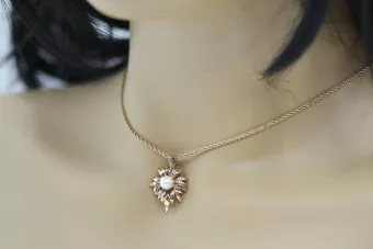 Русский розовый кулон из советского золота