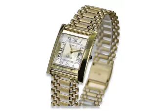 Италиански жълт 14k 585 златен мъжки часовник Geneve mw009y&mwb010y