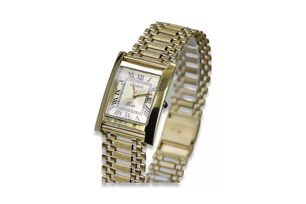 Reloj de oro para hombre Geneve ★ zlotychlopak.pl ★ Pureza de oro 585 333 Precio bajo!