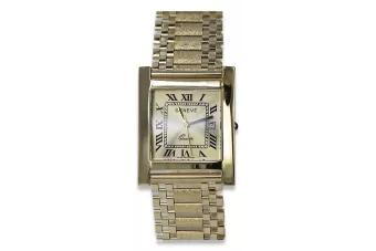 Goldene Herrenuhr Geneve ★ zlotychlopak.pl ★ Gold Reinheit 585 333 Niedriger Preis!