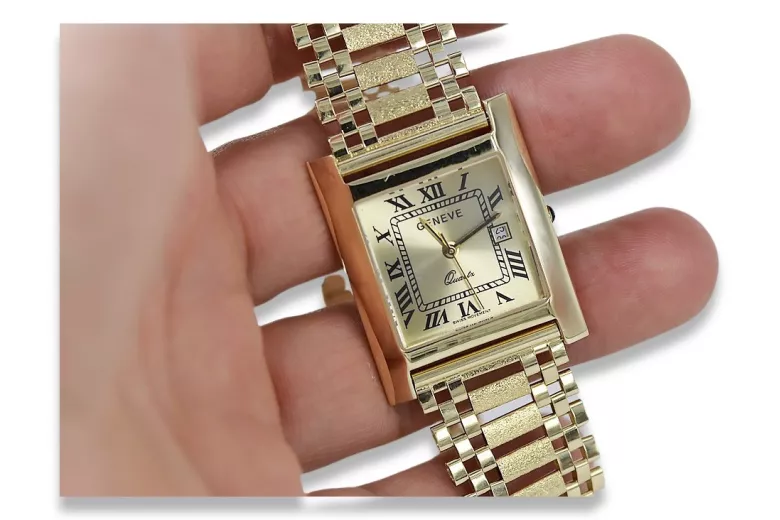 Reloj de oro para hombre Geneve ★ zlotychlopak.pl ★ Pureza de oro 585 333 Precio bajo!