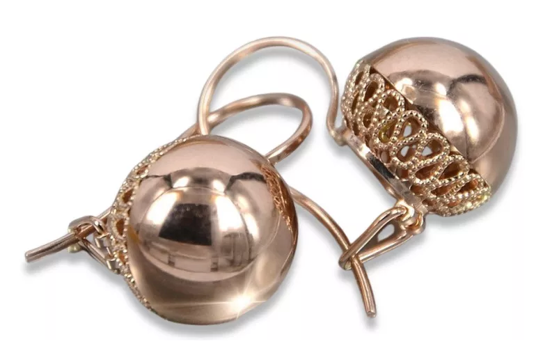 Russisches Silber 925 rosévergoldet UdSSR Vintage Ohrringe ven122rp