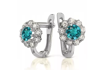 Blanc or 14 carats 585 Alexandrite Rubis Émeraude Saphir Zircon petites boucles d’oreilles cec004w