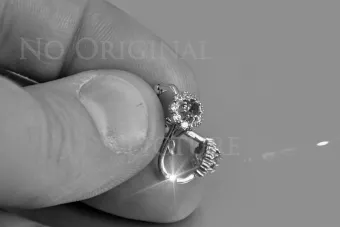 Jemné náušnice z bieleho zlata 14k 585 kvety s Alexandrite Rubin Sapphire Emerald Cubic Zirkonia CEC004W