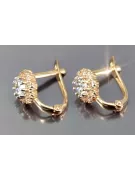 Vintage ροζ σκουλαρίκια 14k 585 λουλούδια με Αλεξανδρίτη, Ρουμπίνι, Ζαφείρι, Σμαράγδι, Ζιργκόν cec004r
