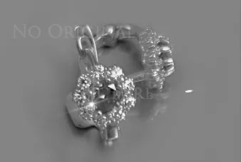 Vintage ružové náušnice 14k 585 kvety s Alexandrite Rubin Sapphire Emerald Cubic Zirconia CEC004R