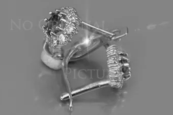 Vintage ružové náušnice 14k 585 kvety s Alexandrite Rubin Sapphire Emerald Cubic Zirconia CEC004R